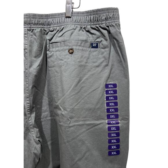 Gap Shorts Mens XXL 2XL 7" PullOn Gray Twill Stretch Chino Drawstring Casual NEW - Picture 9 of 11